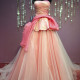 Tulle Low-cut Pink Ballgown Evening Dress