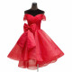 Off Shoulder Little Red Prom Dress with Irregular Hem