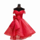 Off Shoulder Little Red Prom Dress with Irregular Hem