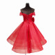 Off Shoulder Little Red Prom Dress with Irregular Hem